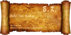 Büte Kata névjegykártya